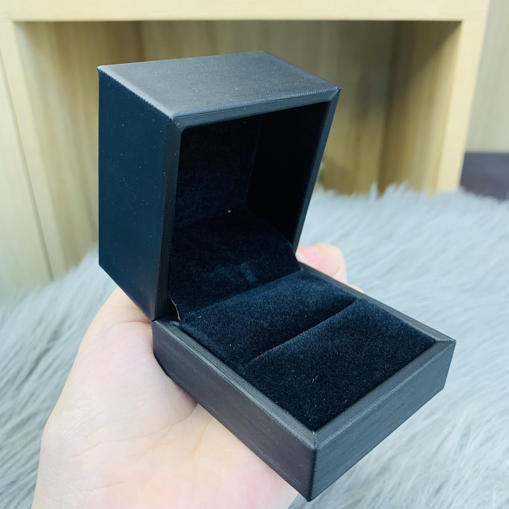 Hộp nhẫn da đỏ và đen sang trọng, phục vụ tặng quà, tặng nhẫn