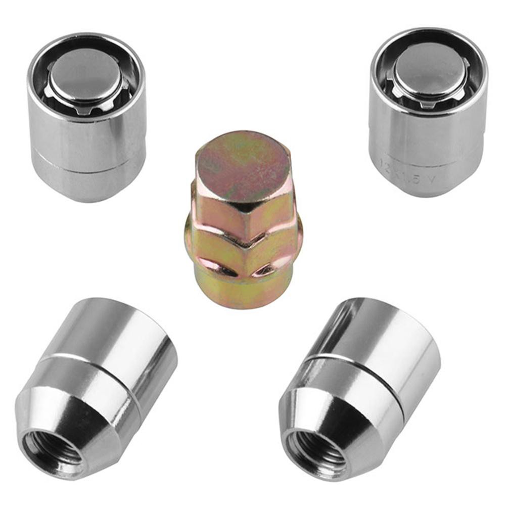 Bộ 4 Đai Ốc Khóa Bánh Xe Ô Tô Kèm 1 Chốt Vặn Chống Trộm 1.13 M12X1.5