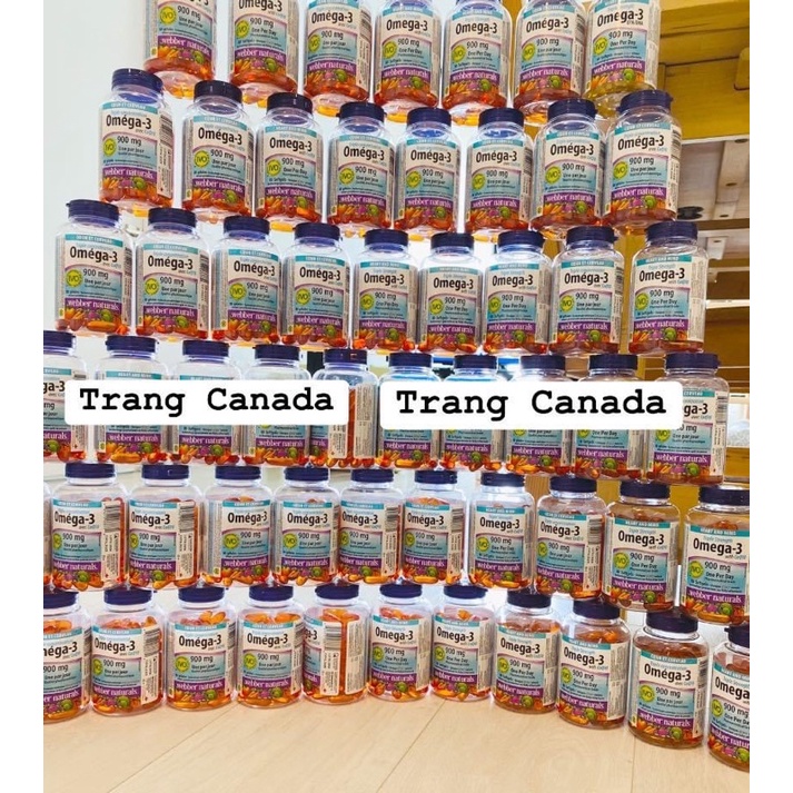 Viên dầu cá Omega 3 coq10, hàm lượng 900mg, công nghệ khử tanh, hộp 80 viên- webber Canada