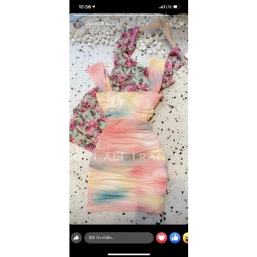 đầm nhún thun lưới co giãn 4 chiều