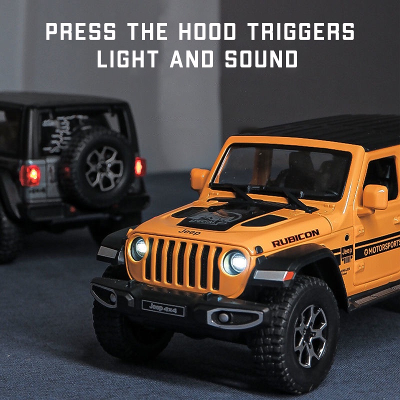 Mô Hình Xe Jeep Wrangler Bằng Hợp Kim Tỉ Lệ 1: 22 Có Đèn Và Nhạc