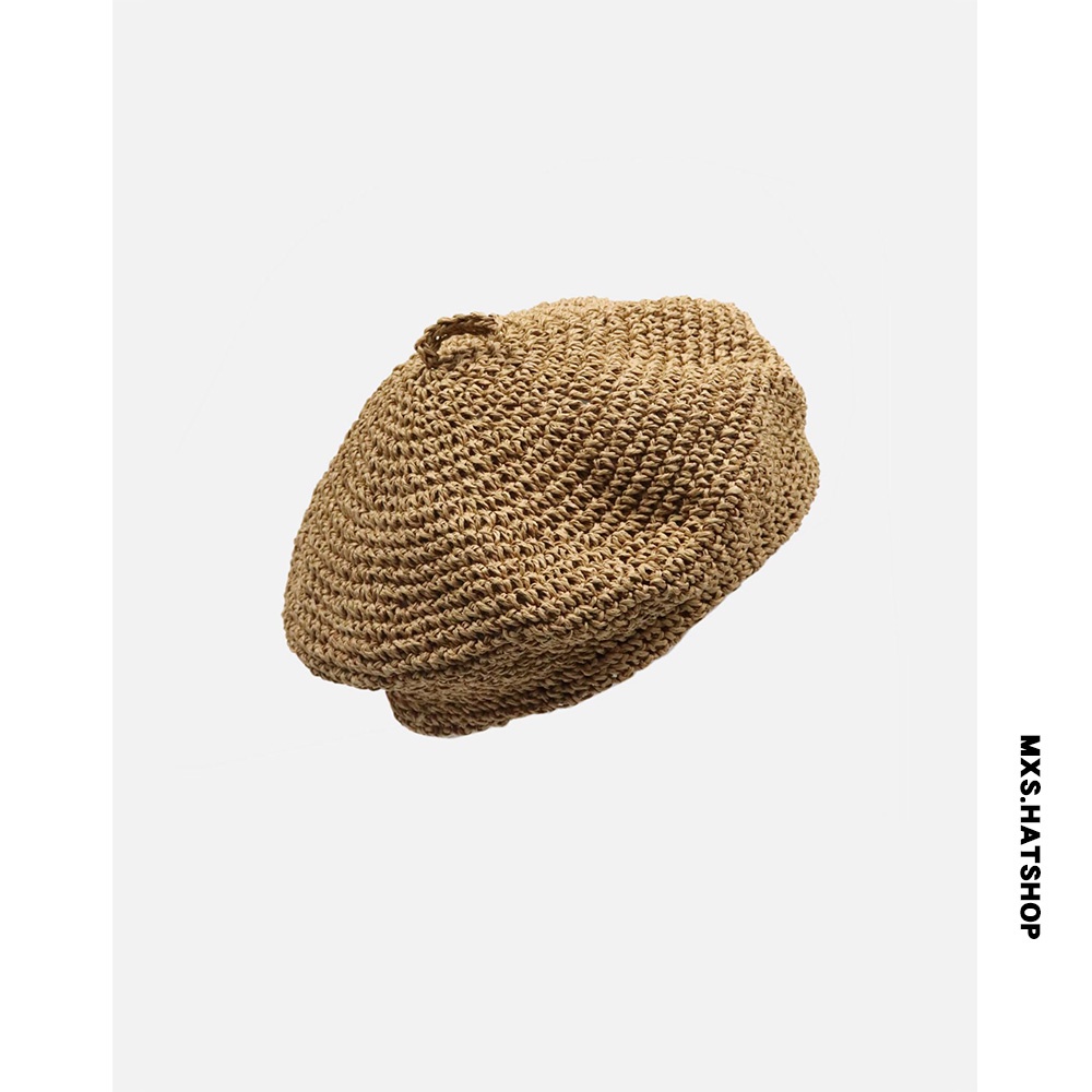 Mũ Nồi Đan Rơm Thoáng Khí Phong Cách Retro Mùa Hè Cho Nữ