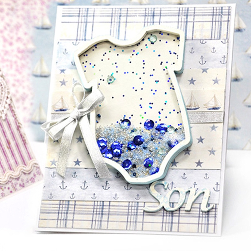 Khuôn Cắt Giấy Kim Loại Hình Em Bé Lắc Lư Dễ Thương