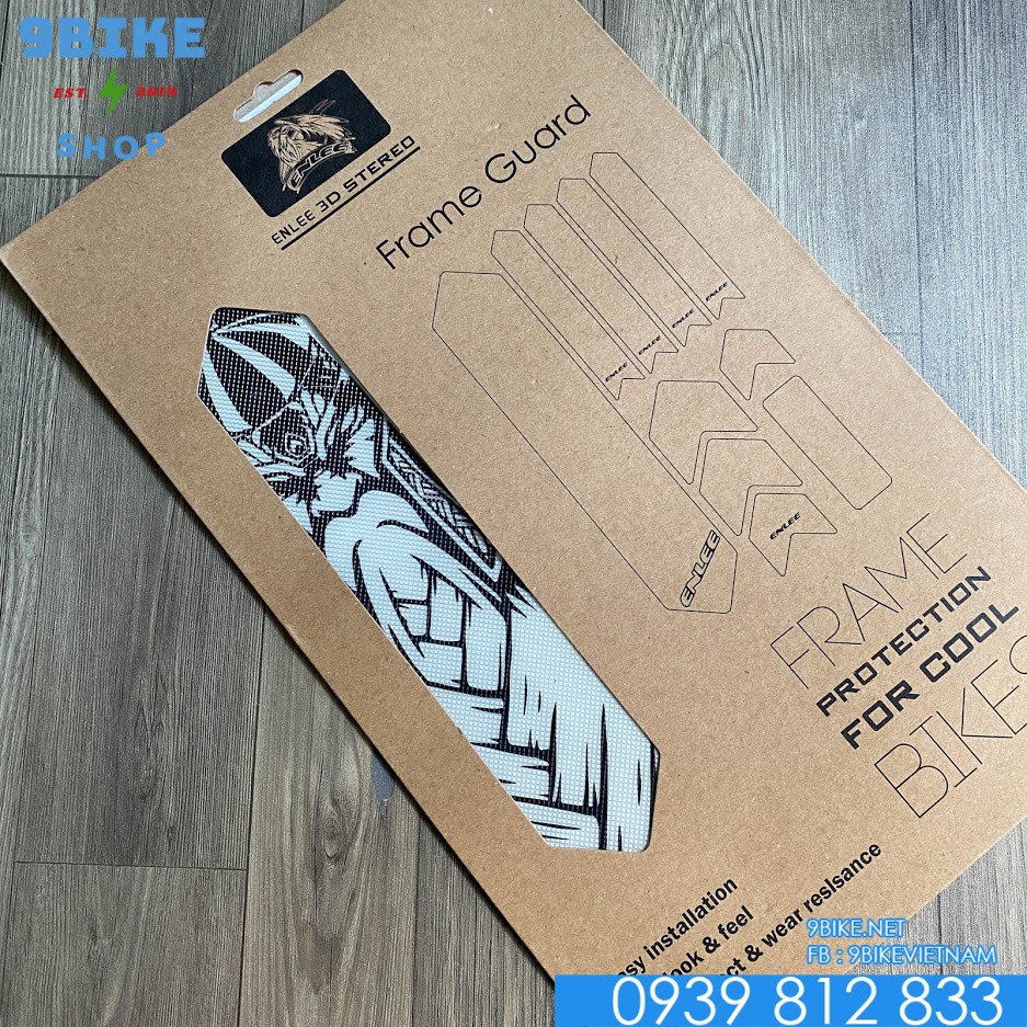 Bộ tem dán 3D cao cấp bảo vệ khung sườn xe đạp ENLEE