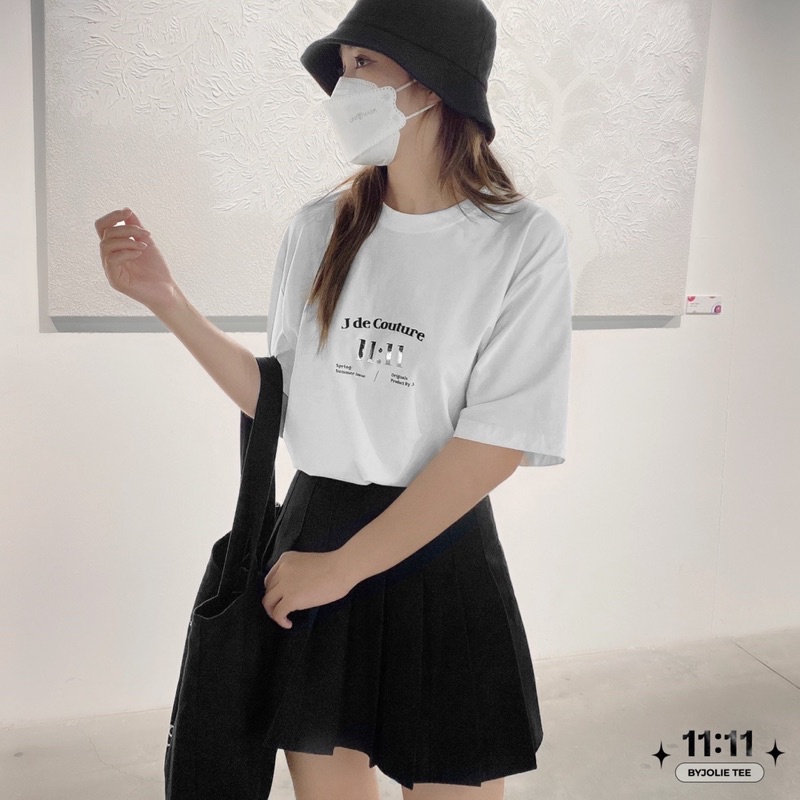 Áo phông cotton 11:11 form suông unisex thun thoáng mát