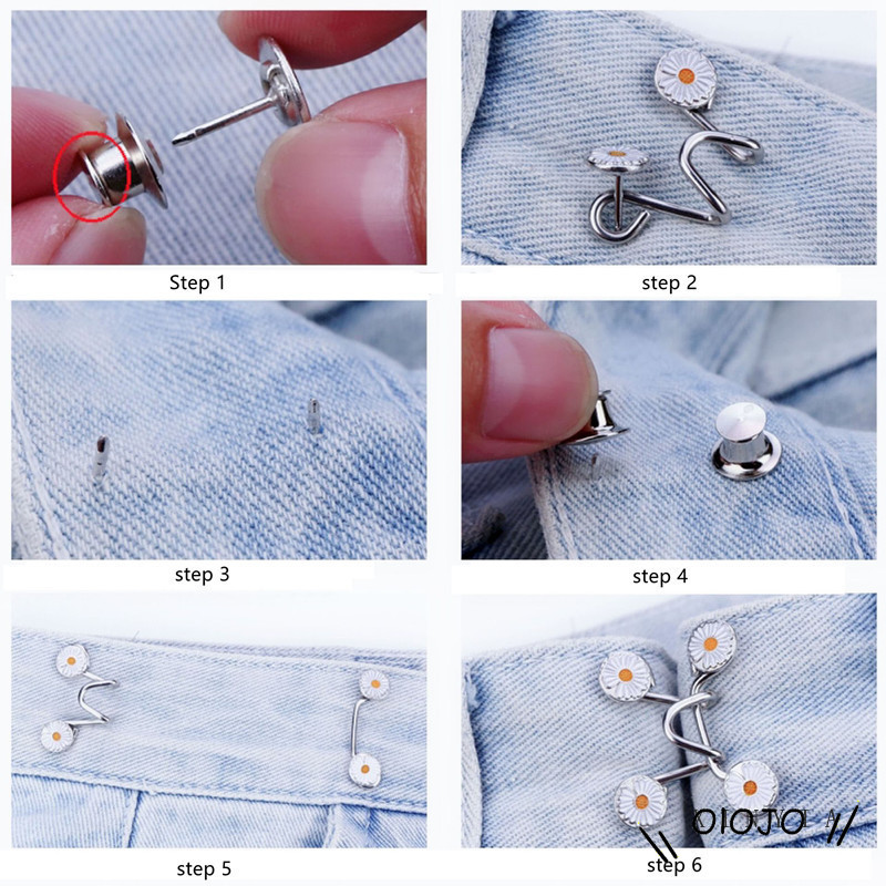 Set nút gài điều chỉnh lưng quần cho nữ thiết kế hình hoa cúc dễ thương | BigBuy360 - bigbuy360.vn
