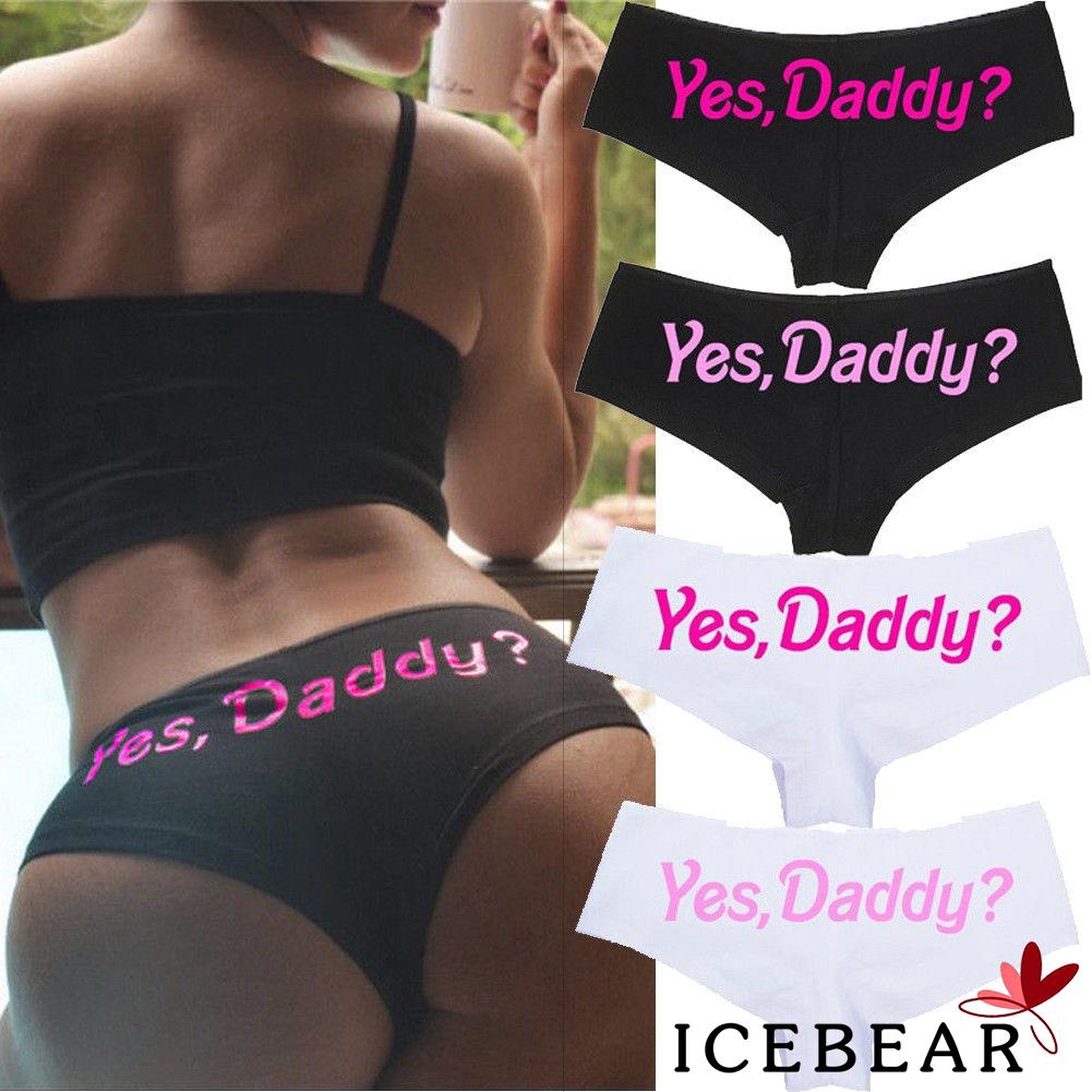 Quần lót G-string in chữ vui nhộn chất liệu cotton quyến rũ cho nữ