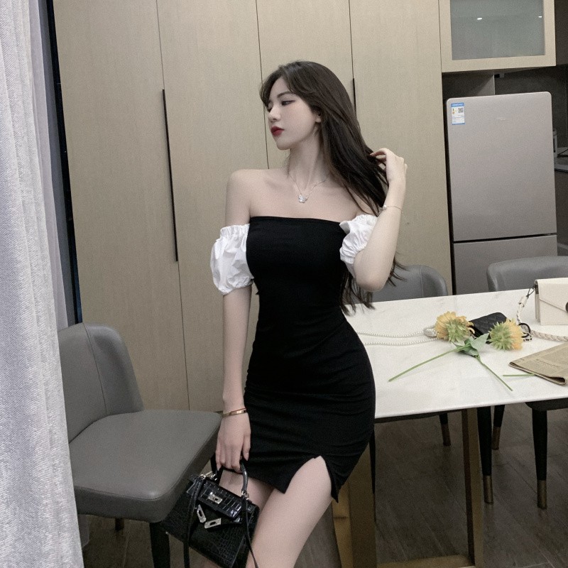 Váy trễ vai xẻ đùi sexy quyến rũ đi chơi dự tiệc phong cách mới hot hit