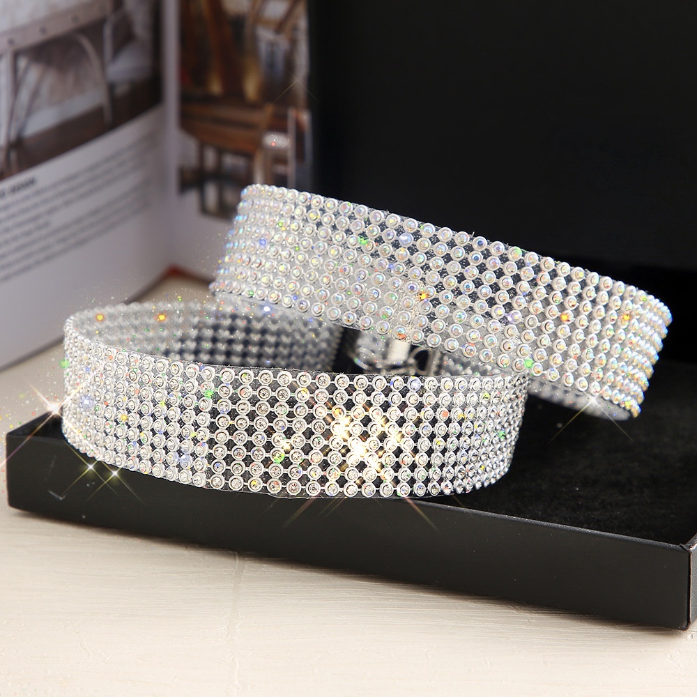 Vòng Cổ Choker Đính Đá Pha Lê Sang Trọng Phong Cách Gothic Punk