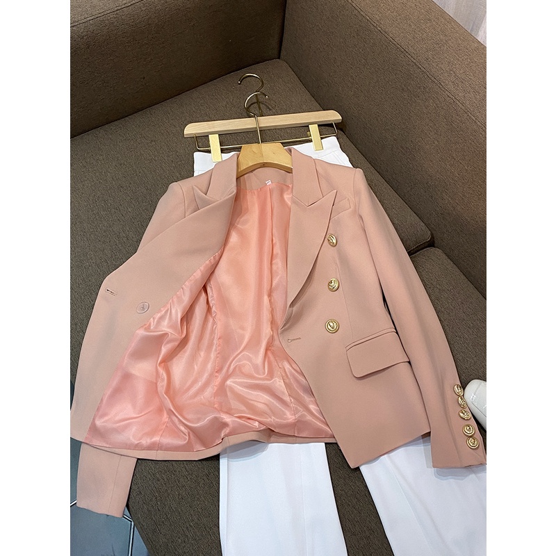 Áo khoác vest blazer nữ màu hồng nude túi cơi ngưc QUYNH DESIGN AV014