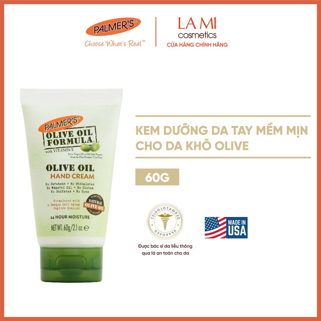 Kem dưỡng da tay ngăn ngừa lão hóa Olive Palmers 60g