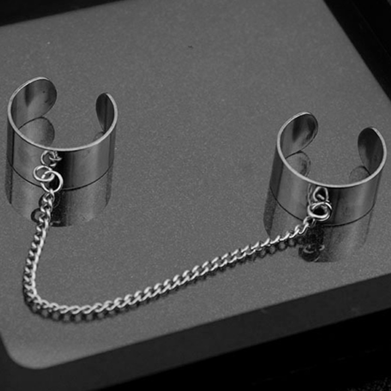 Attract connecting finger ring Punk Style Stainless steel chain Finger Knuckle BTSARMY Opening Rings Charm Set