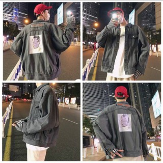 khoác jean unisex xám lông chuột - xanh xám nam nữ