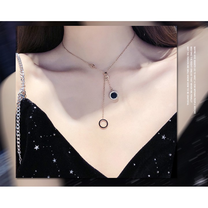 Dây chuyền nữ ttian chuỗi tròn rớt số la mã siêu đẹp, bền màu, chuẩn thời trang