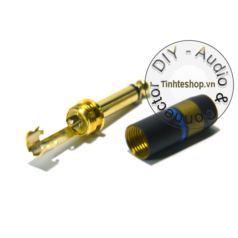 Đầu hàn jack cắm audio DIY 6.35mm 6.5mm gold 24K OD6mm Mono/Stereo (1 chiếc)