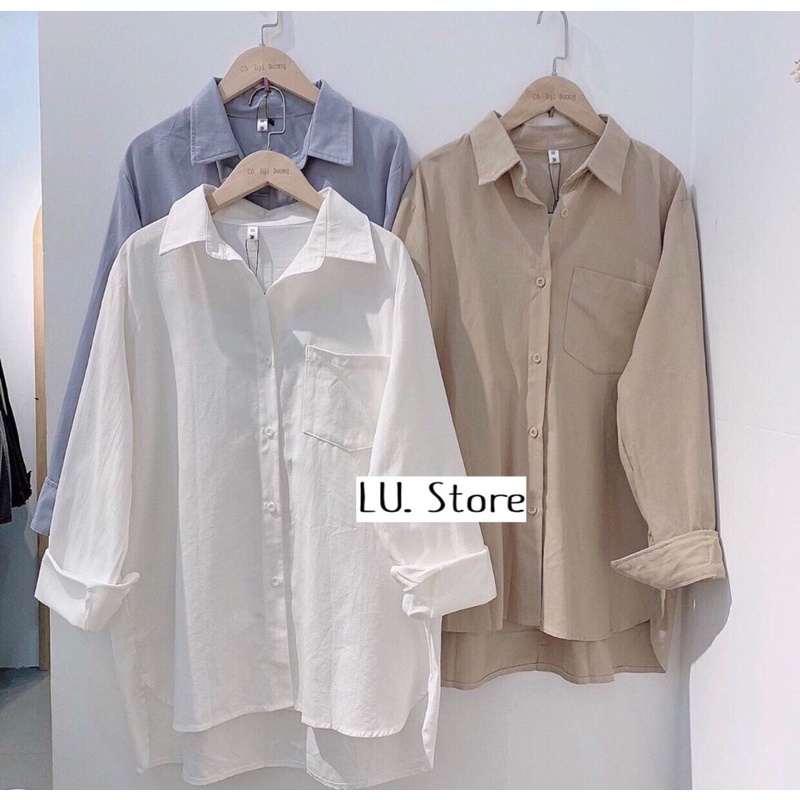 Sơ Mi Thô Mềm  Basic Freesize Dài Tay - Hàng Quảng Châu | BigBuy360 - bigbuy360.vn