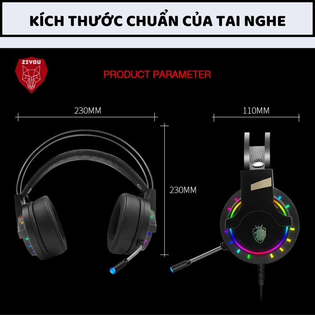 Bộ Bàn Phím Chuột Và Headphone ZIYOU Gaming LED 7 Màu, Phím Gõ Siêu Êm Chống Nước, Combo Cho Các Game Thủ K618+V1+K3
