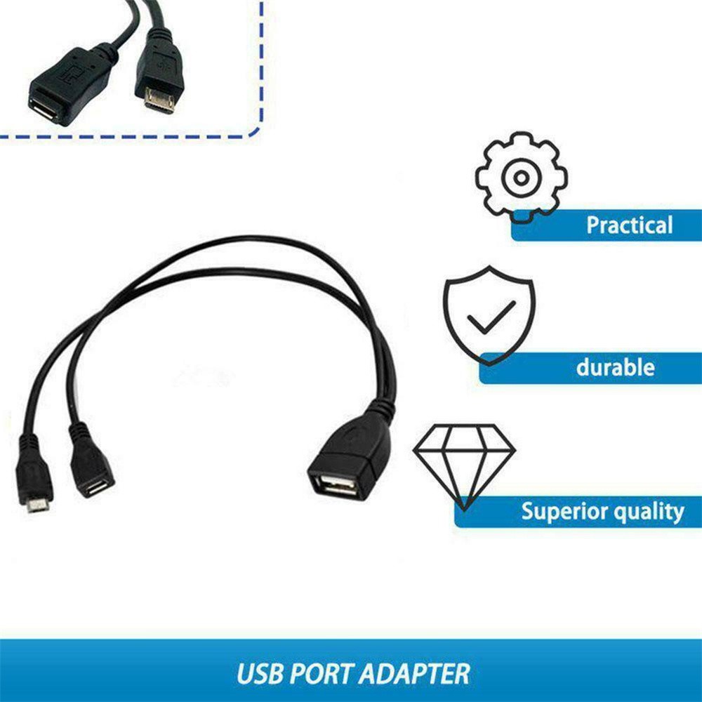 Cáp Chuyển Đổi Otg Micro Usb Chữ Y 20cm 2 Trong 1 Siêu Bền Nhiều Màu Sắc