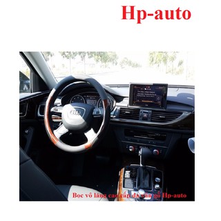 Freeship 99k-Bọc vô lăng cao cấp da vân gỗ Hp-auto (Màu viền đen)