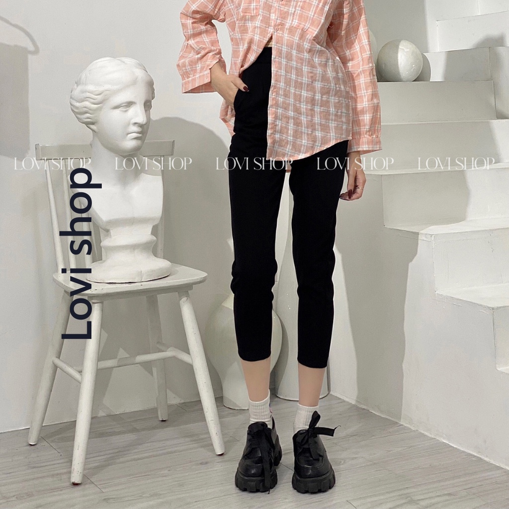 Quần tây lưng thun sau Baggy lưng thun dây kéo giọt nước bên hông