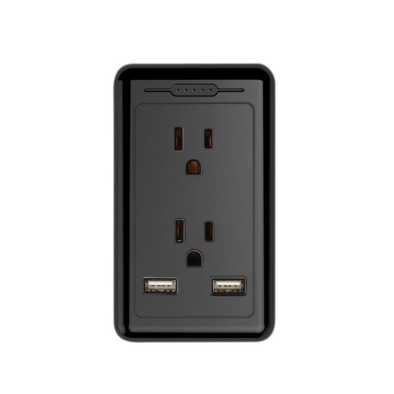 Ổ Cắm Điện Gắn Tường Kèm 2 Cổng USB Tiện Dụng