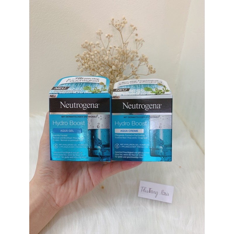 Kem dưỡng Neutrogena - Aqua Gel và Aqua Cream Dành Cho Da Dầu Và Da Khô