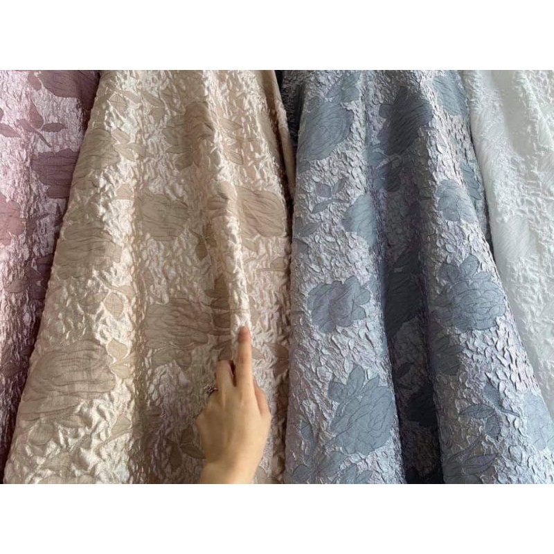 Vải gấm xốp hoa
