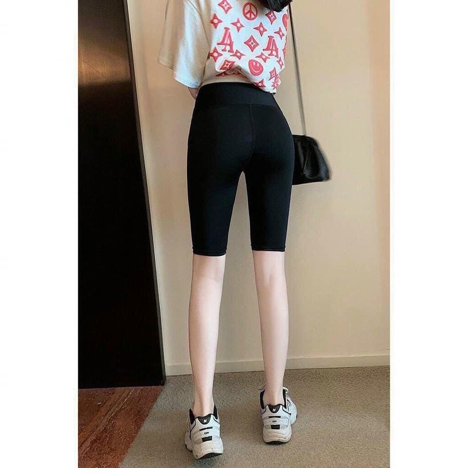 Quần legging lửng thể thao ôm dáng trẻ trung cá tính/ Quần đùi ngố cạp chun co dãn nâng mông thời trang nữ_ranstore