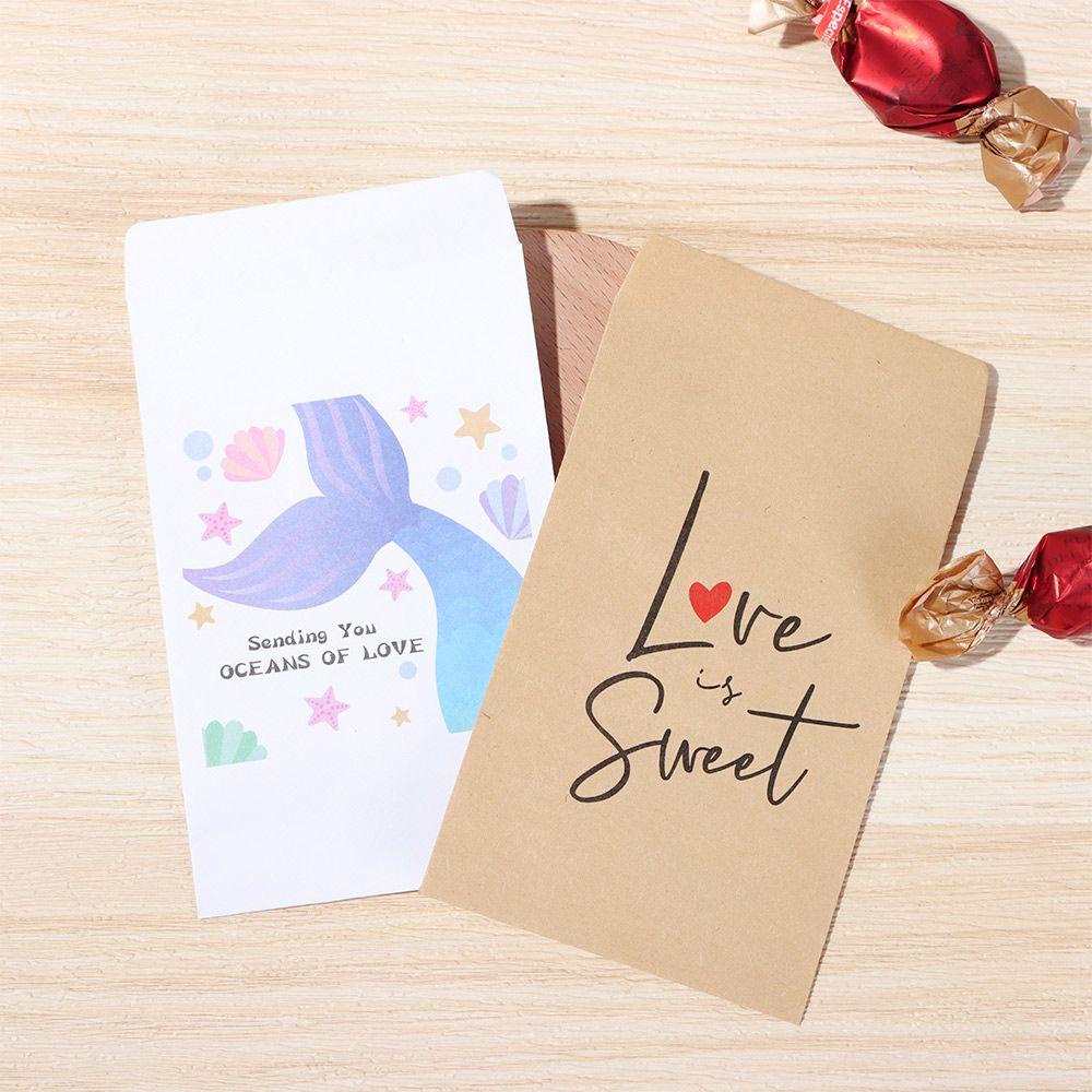 CHOOKEY Set 50 Túi Giấy Đựng Kẹo In Chữ LOVE Is Sweet Xinh Xắn