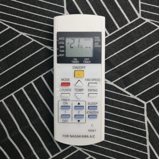 Remote máy lạnh  NAGAKAWA 2 chiều nút đỏ cũ