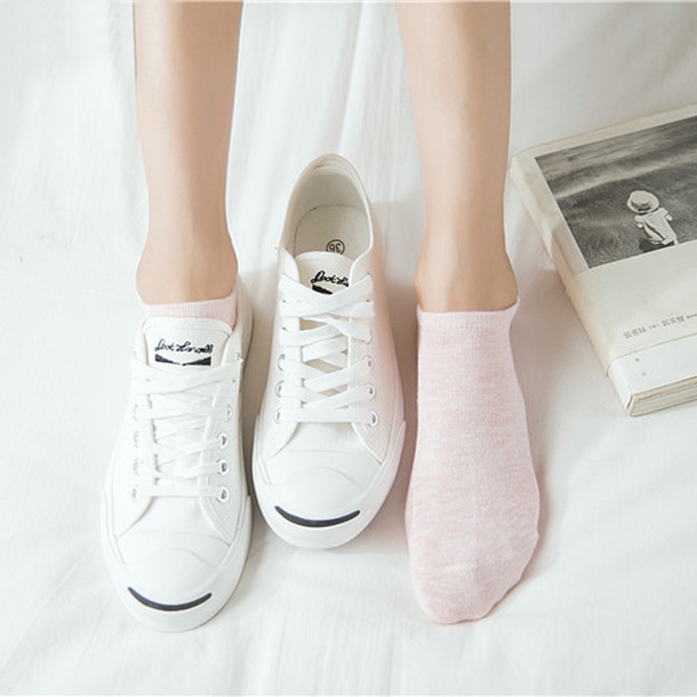 Vớ Cotton Cổ Thấp Thoáng Khí Màu Sắc Ngọt Ngào Thời Trang Mùa Hè Cho Nữ