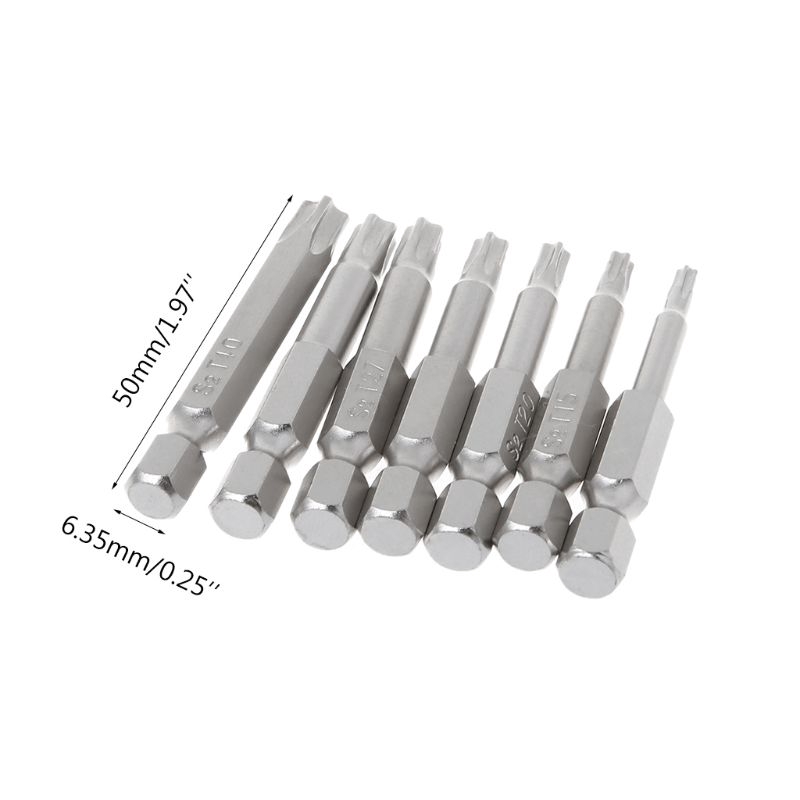 Bộ 7 đầu vít hình dạng sao năm cánh T10-T40