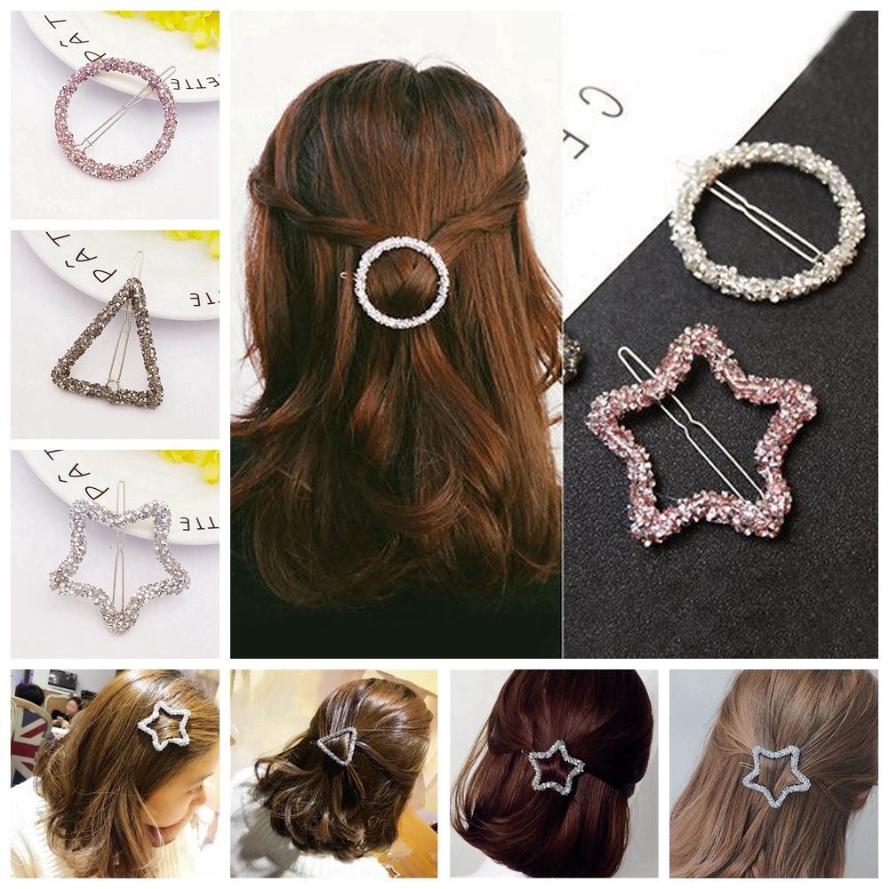 Kẹp tóc thiết kế hình học rỗng đơn giản nhiều kiểu tùy chọn cho nữ