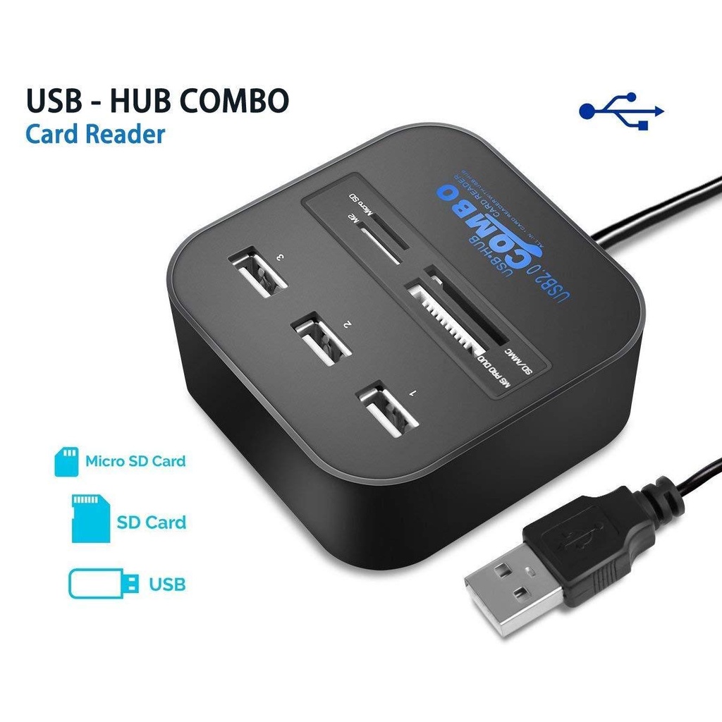 Combo hub usb 2.0 + card reader (204+11)