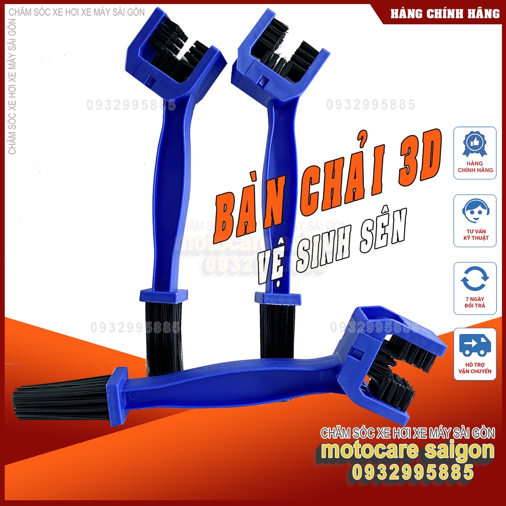 Bàn Chải Chà Sên 3D , bàn chải vệ sinh sên xích xe máy, xe đạp , xích tải