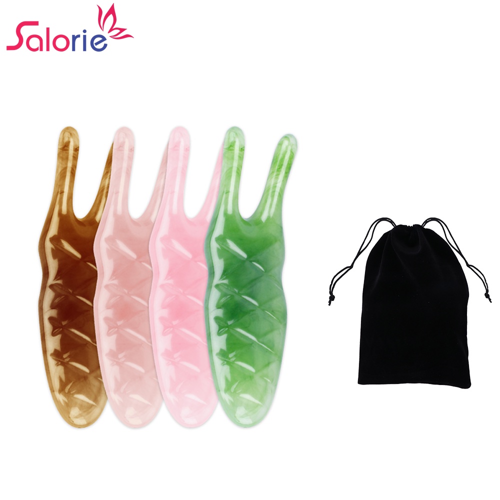 Dụng cụ mát xa Salorie giúp nâng cơ mặt/ mũi 4 màu hình chữ Y bằng resin có túi đựng