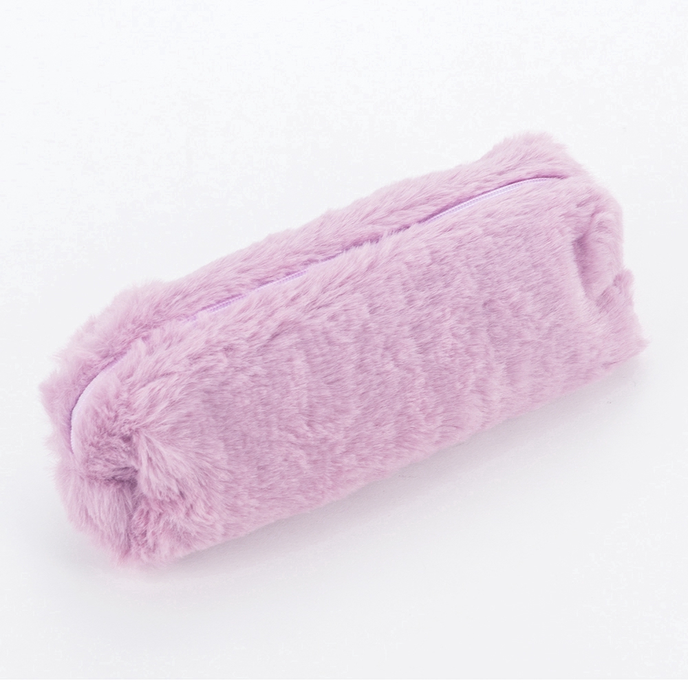 Hộp đựng bút chì và đồ trang điểm bằng vải lông có khóa kéo tiện lợi