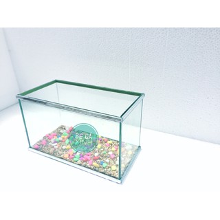 Bể cá cảnh 25cm dán viền gương sang trọng ( tặng sỏi)