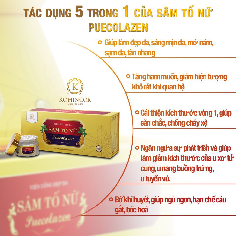 Sâm Tố Nữ Puecolazen - Viên uống đẹp da