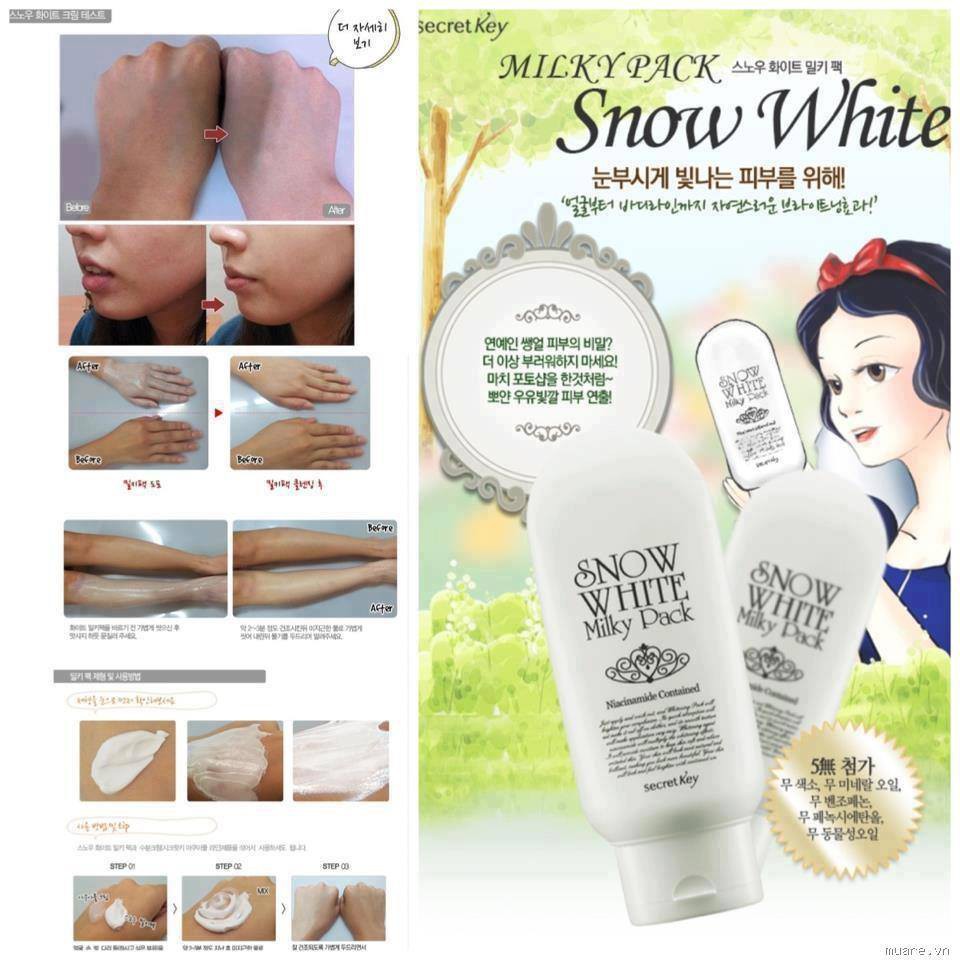 Kem tắm trắng Secret Key Snow White Milky Pack