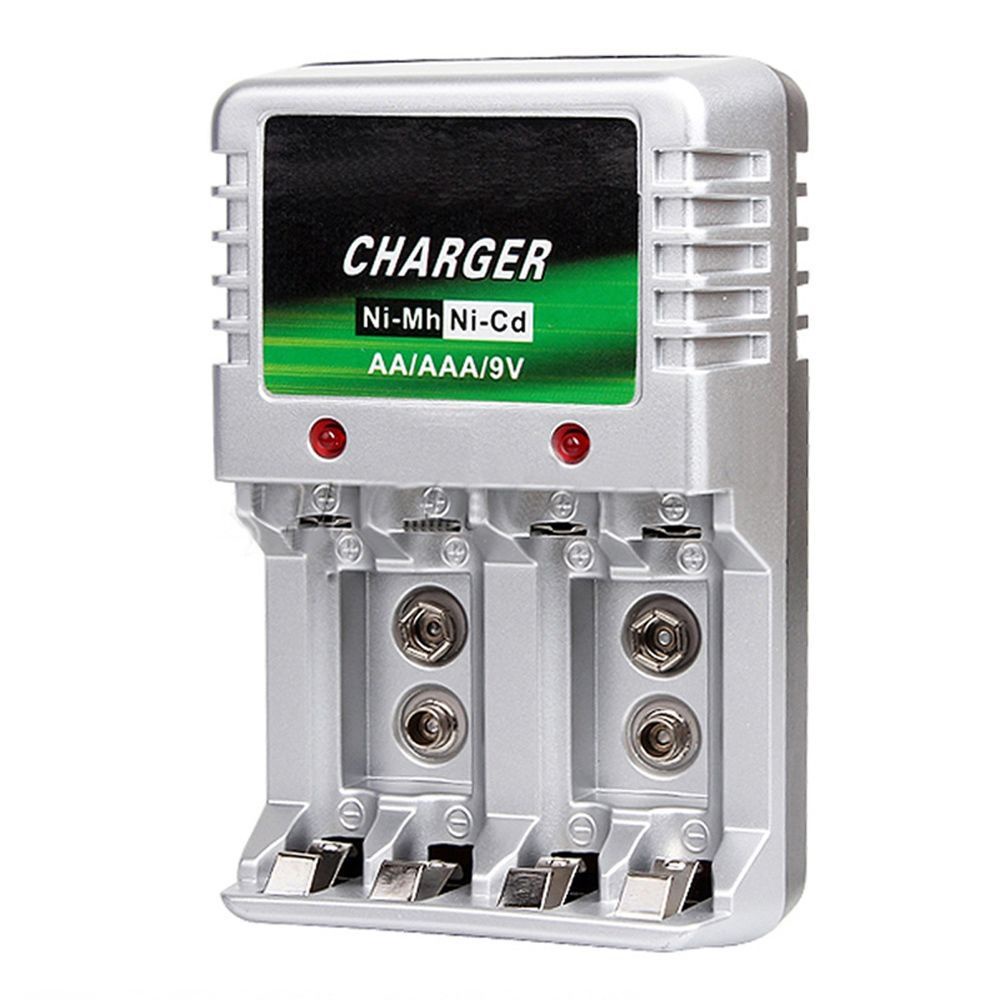 Cục sạc pin AA AAA 9V Ni-Mh AC 110V-240V phích cắm EU nhiều màu tiện dụng