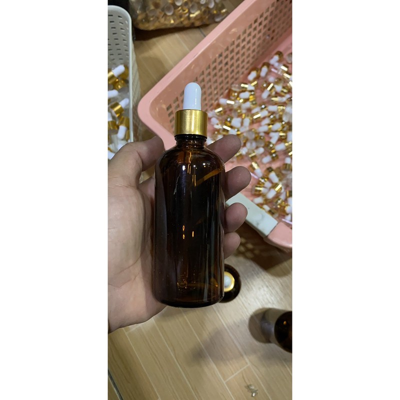 Chai chiết 100ml nâu nút bóp nhỏ giọt ( combo 10 chai )