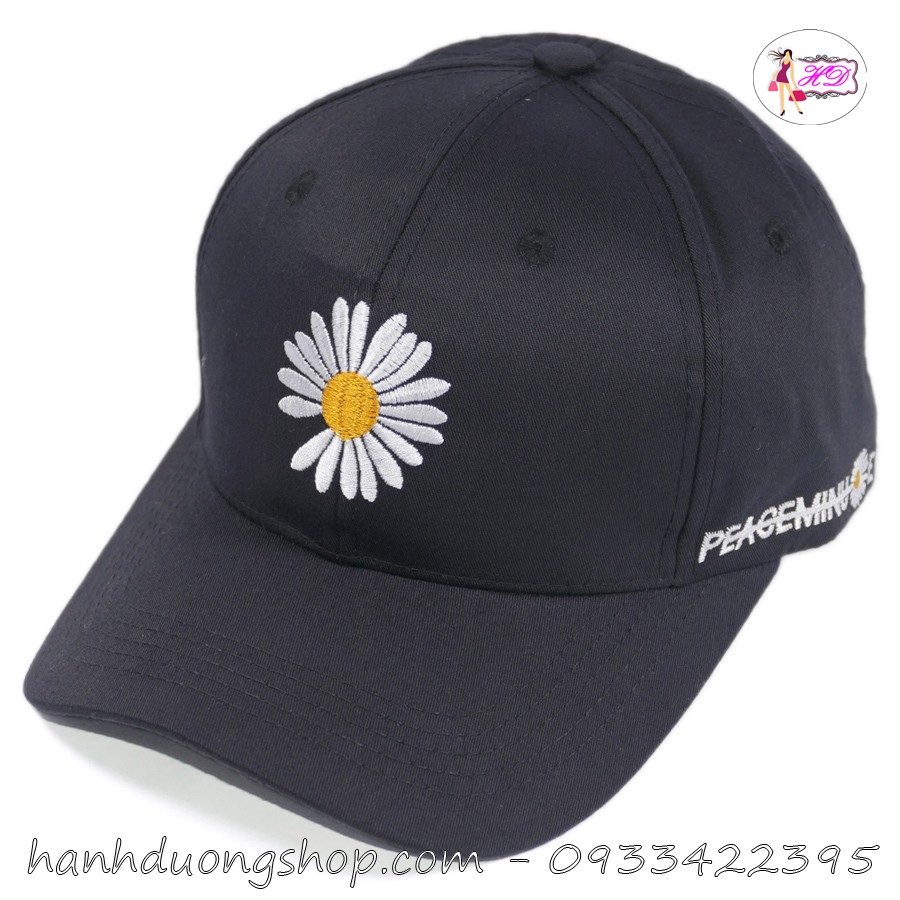 [ Hình thật khóa xịn ] Mũ lưỡi trai hoa cúc đẹp thời trang với chất liệu vải cotton thoáng mát kết hợp khóa gài cao cấp