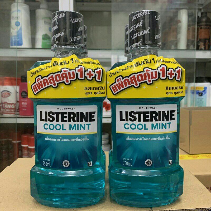 Nước chai xúc miệng listerine coolmin 750ml,250ml