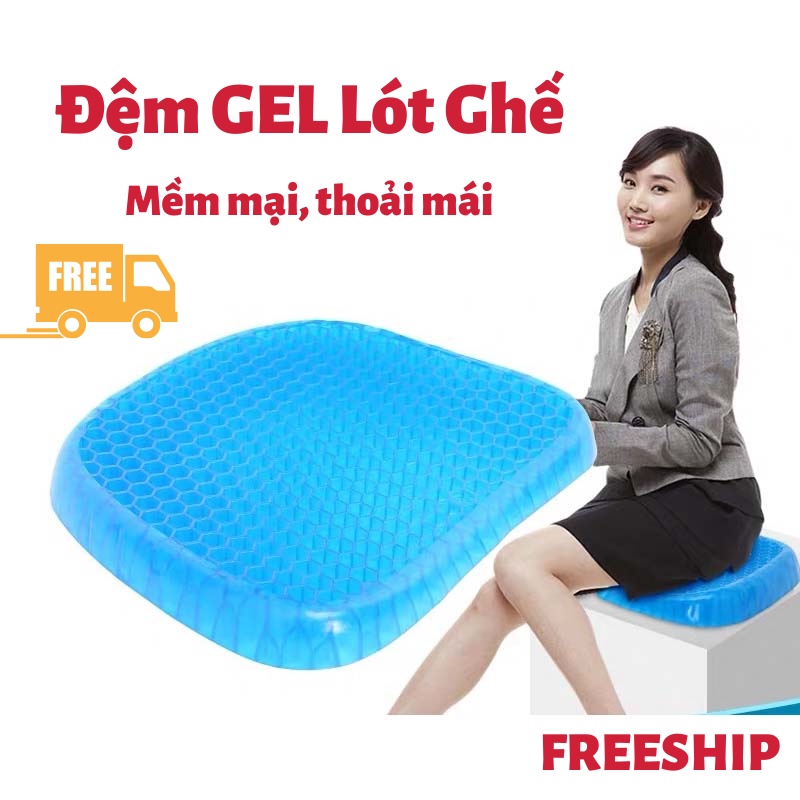 Đệm Ngồi, Đệm Lót Ghế Dạng Gel Thoáng Khí, Điều Hoà Tuần Hoàn Máu, Chống Thoái Hoá Cột Sống LEON OFFICIAL