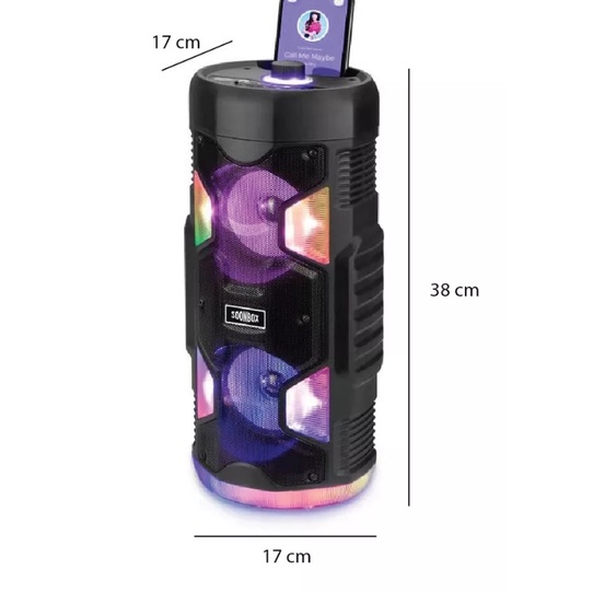 Loa Bluetooth siêu trầm di động SOONBOX S4406 cho Karaoke trong nhà ngoài trời với USB/ TF/ LED Light/ FM