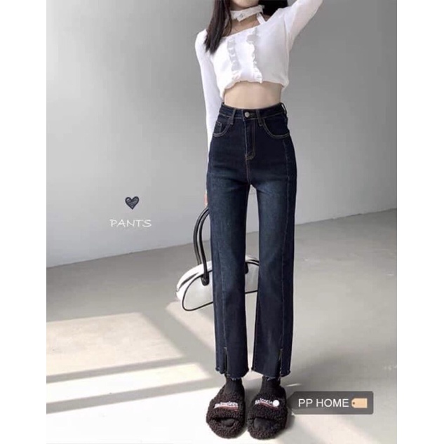 Quần Jeans sẫm ống đứng [ Sẵn S ]