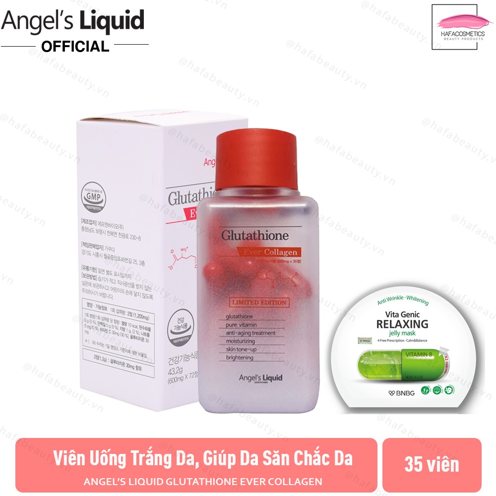 Viên Dưỡng Trắng Da Angel's Liquid Glutathione Collagen (Giúp da săn chắc, đàn hồi) + Tặng 1 Mặt Nạ BNBG (Ngẫu Nhên)