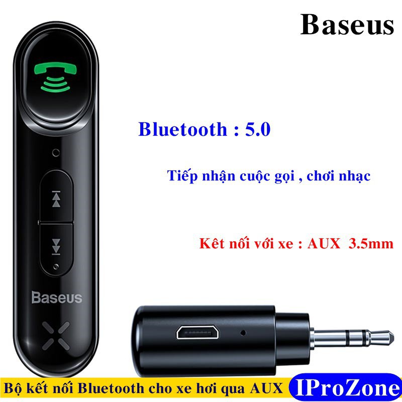 Thiết bị bắt Bluetooth cho xe ô tô kết nối công AUX 3.5mm Chính hãng Baseus Type 7 AUX 3.5 mm