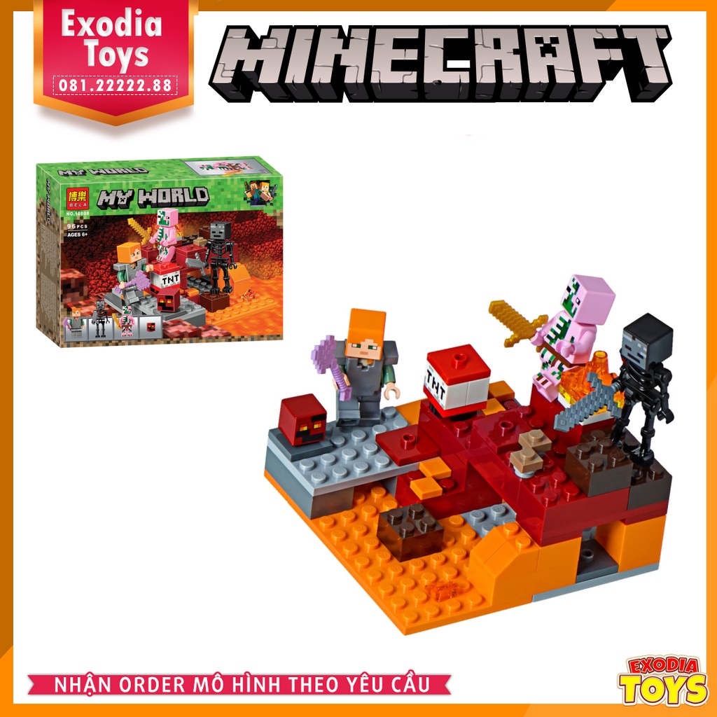 Xếp hình Minecraft Trận Chiến Ở Thế Giới Nether - Đồ Chơi Lắp Ghép Sáng Tạo - BELA 10808 Lego Ideas 21139